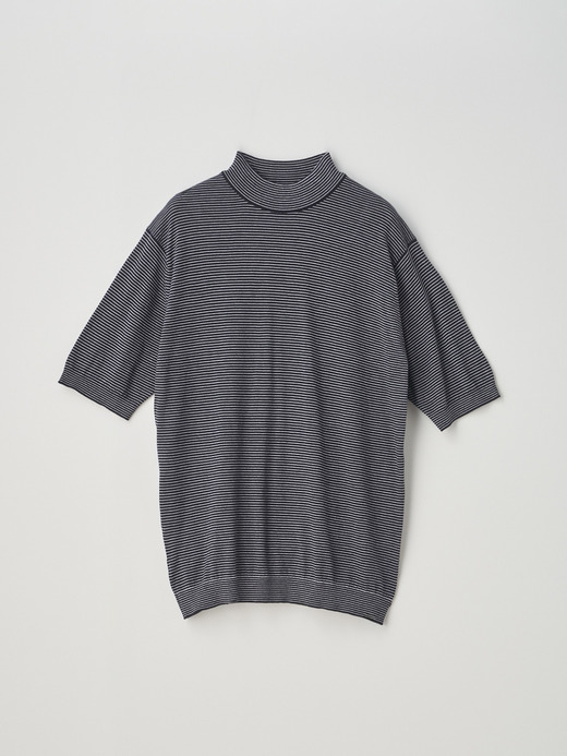 Striped Mock turtle neck Short sleeved Pullover | S4630 | 30G 詳細画像 NO5(S4630) 2