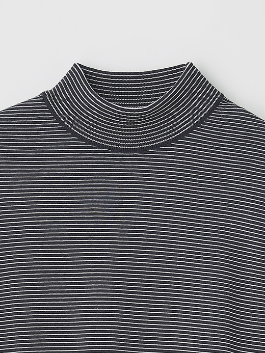 Striped Mock turtle neck Short sleeved Pullover | S4630 | 30G 詳細画像 NO5(S4630) 3