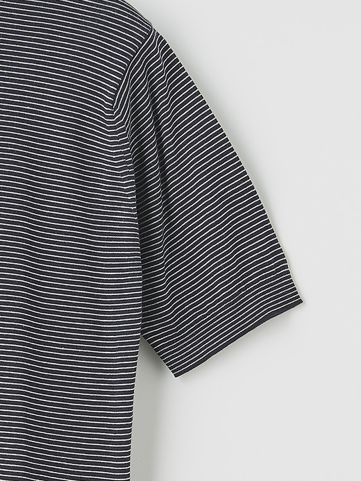 Striped Mock turtle neck Short sleeved Pullover | S4630 | 30G 詳細画像 NO5(S4630) 4