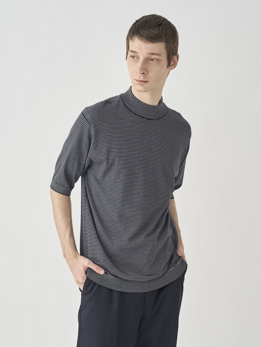 Striped Mock turtle neck Short sleeved Pullover | S4630 | 30G 詳細画像 NO5(S4630) 6