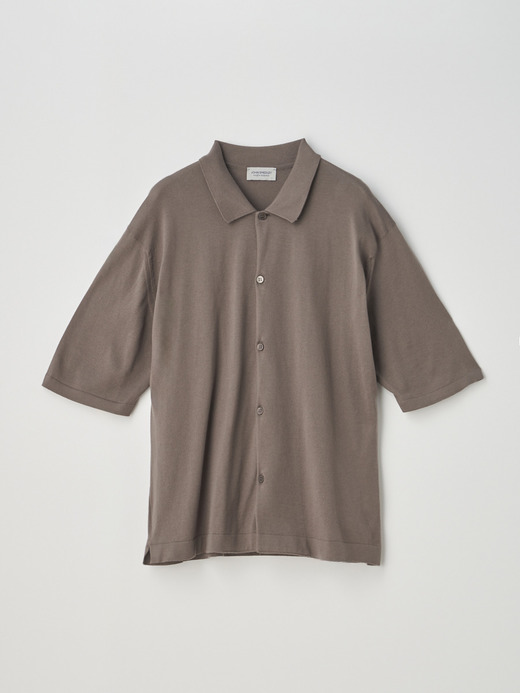  Short sleeved Welt hem Shirt Cardigan | S4674 | 30G 詳細画像 BEIGE MUSK 2