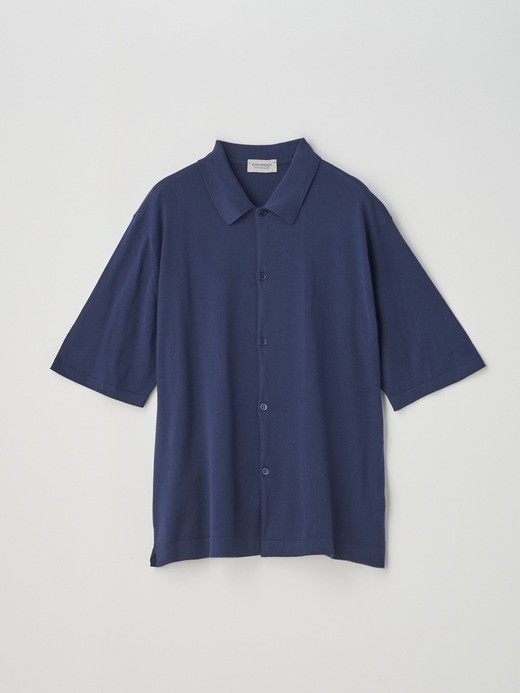  Short sleeved Welt hem Shirt Cardigan | S4674 | 30G 詳細画像 FRENCH NAVY 1