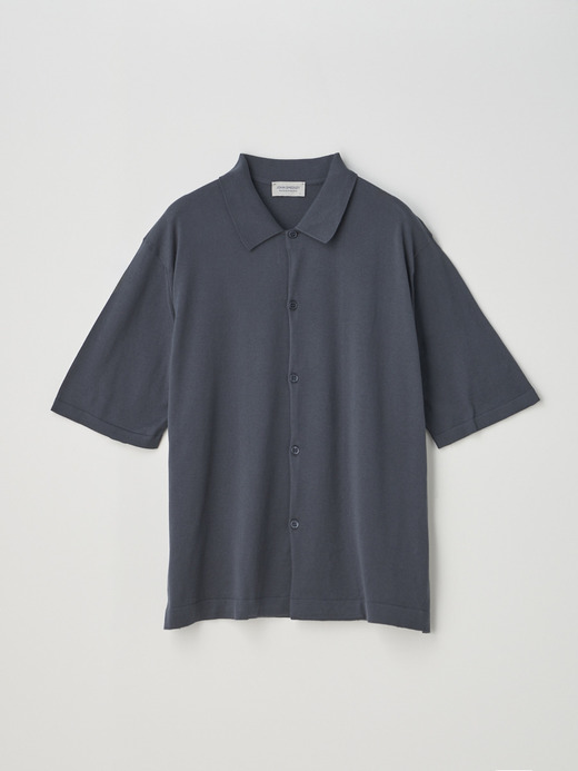 Short sleeved Welt hem Shirt Cardigan | S4674 | 30G 詳細画像 GRANITE 1