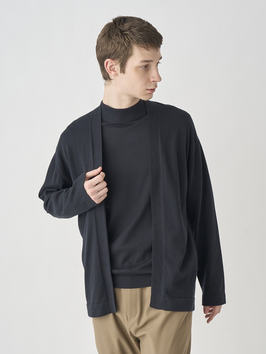 V-neck buttonless Long sleeved Cardigan | S4680 | 24G 詳細画像 BLACK 1