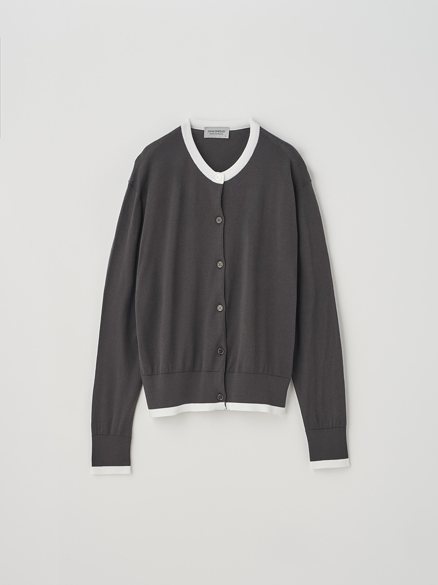 JOHN SMEDLEY ジョンスメドレー カーディガン M グレーなし透け感