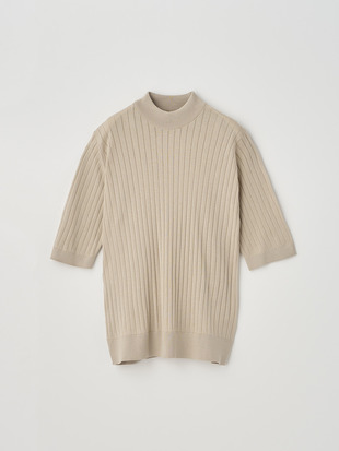 Mock turtle neck Short sleeved Rib Sweater | S4684 | 30G