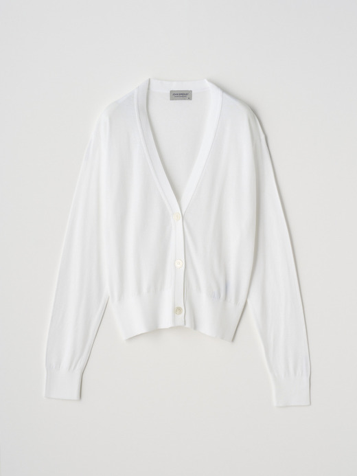 V-neck Long sleeved Croped Cardigan | S4688 | 30G 詳細画像 WHITE 1