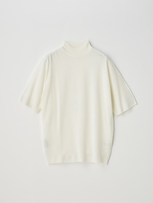 ［Merino Wool］モックネック半袖ニットプルオーバー | S4700 | 30G