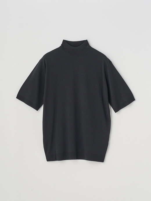 [Merino wool] Mock turtle neck Pullover | S4700 | 30G 詳細画像 BLACK 1