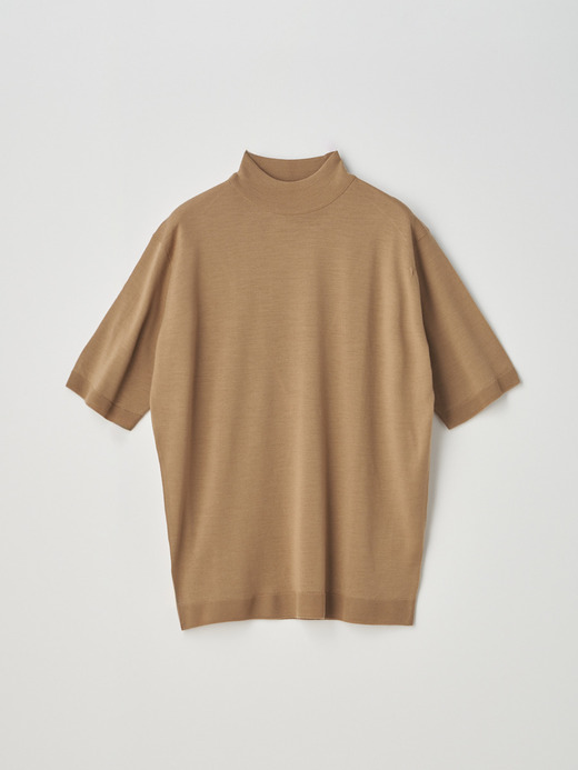 ［Merino Wool］モックネック半袖ニットプルオーバー | S4700 | 30G 詳細画像 NUTMEG 1