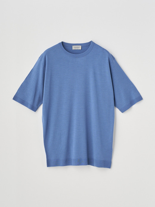 [Merino wool] Crew neck T-shirt | S4701 | 30G 詳細画像 RIVIERA BLUE 1