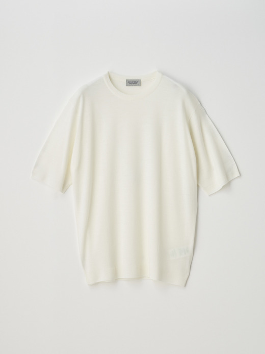 [Merino wool] Crew neck T-shirt | S4701 | 30G 詳細画像 SNOW WHITE 1