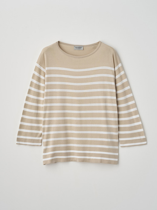 Striped Boat neck 3/4 length sleeved Sweater | SHEA | 30G 詳細画像 NO1(SHEA) 1