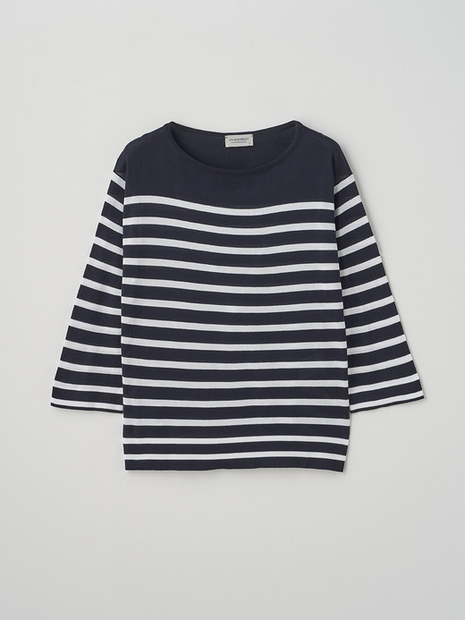 Striped Boat neck 3/4 length sleeved Sweater | SHEA | 30G 詳細画像 NO3(SHEA) 1