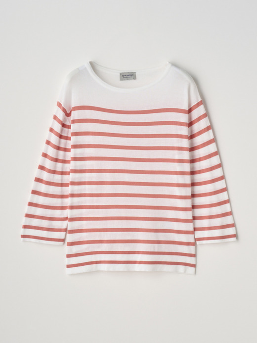 Striped Boat neck 3/4 length sleeved Sweater | SHEA | 30G 詳細画像 NO4(SHEA) 2