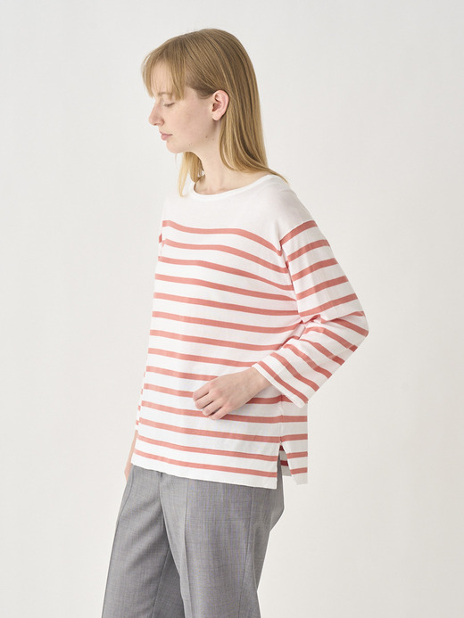 Striped Boat neck 3/4 length sleeved Sweater | SHEA | 30G 詳細画像 NO4(SHEA) 4