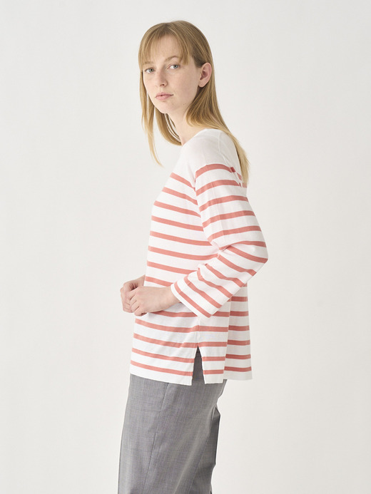 Striped Boat neck 3/4 length sleeved Sweater | SHEA | 30G 詳細画像 NO4(SHEA) 5