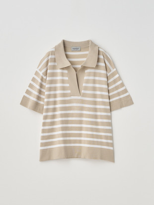 Striped Open welt hem Shirt | SOLA | 30G