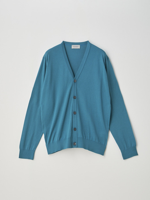 V-neck Long sleeved Cardigan | WISTING | 30G MODERN FIT 詳細画像 ATOLL TEAL 1