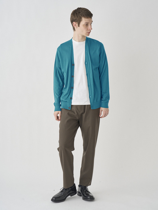 V-neck Long sleeved Cardigan | WISTING | 30G MODERN FIT 詳細画像 ATOLL TEAL 2