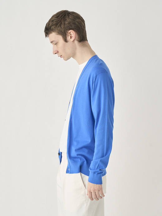 V-neck Long sleeved Cardigan | WISTING | 30G MODERN FIT 詳細画像 ELECTRIC BLUE 4