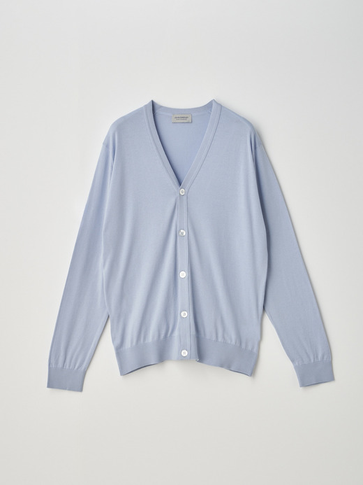 V-neck Long sleeved Cardigan | WISTING | 30G MODERN FIT 詳細画像 MIRAGE BLUE 1