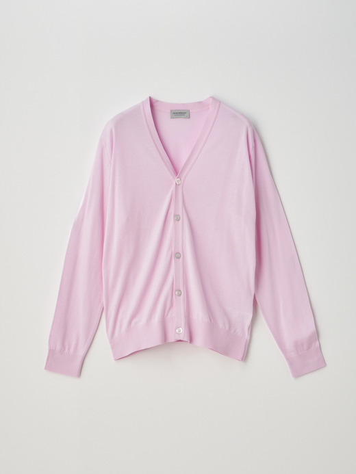 V-neck Long sleeved Cardigan | WISTING | 30G MODERN FIT 詳細画像 MALLOW PINK 1