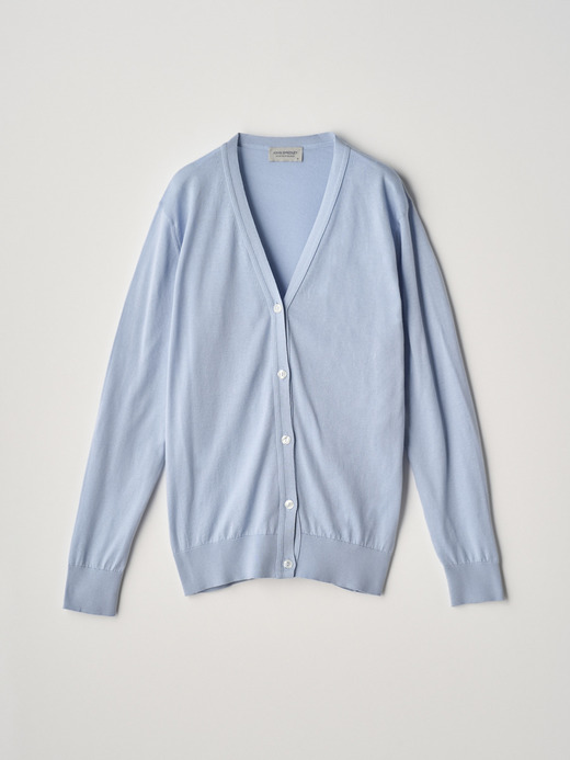 V-neck Long sleeved Cardigan | YASMIN | 30G MODERN FIT 詳細画像 MIRAGE BLUE 2