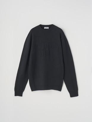 JSロゴインターシャ クルーネック長袖ニットプルオーバー | 1784S | 7G EASY FIT