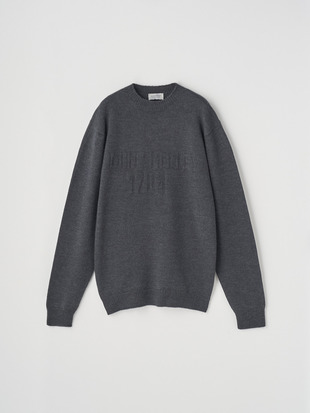 JSロゴインターシャ クルーネック長袖ニットプルオーバー | 1784S | 7G EASY FIT