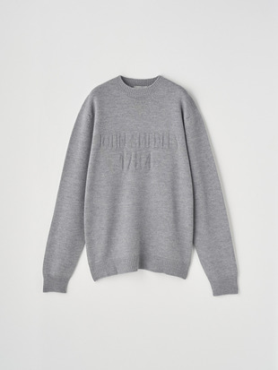 JSロゴインターシャ クルーネック長袖ニットプルオーバー | 1784S | 7G EASY FIT