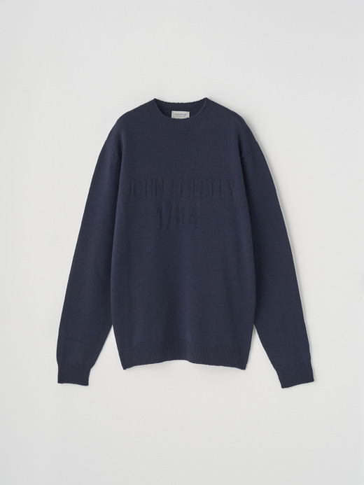 JSロゴインターシャ クルーネック長袖ニットプルオーバー | 1784S | 7G EASY FIT 詳細画像 MIDNIGHT 2