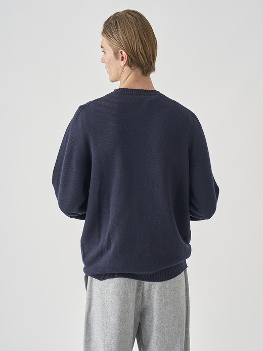JSロゴインターシャ クルーネック長袖ニットプルオーバー | 1784S | 7G EASY FIT 詳細画像 MIDNIGHT 5