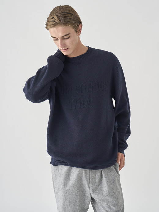 JSロゴインターシャ クルーネック長袖ニットプルオーバー | 1784S | 7G EASY FIT 詳細画像 MIDNIGHT 8