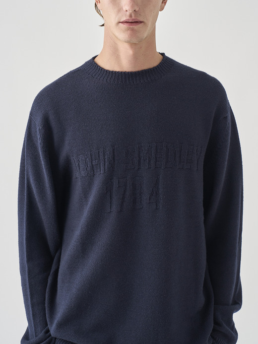 JSロゴインターシャ クルーネック長袖ニットプルオーバー | 1784S | 7G EASY FIT 詳細画像 MIDNIGHT 9