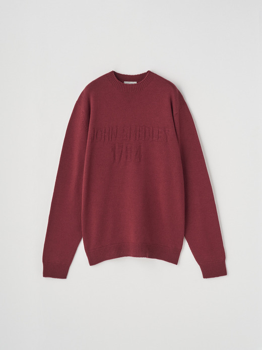 JSロゴインターシャ クルーネック長袖ニットプルオーバー | 1784S | 7G EASY FIT 詳細画像 WOOLF RED 2