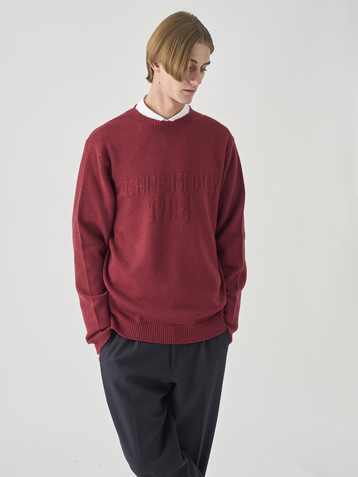 JSロゴインターシャ クルーネック長袖ニットプルオーバー | 1784S | 7G EASY FIT 詳細画像 WOOLF RED 6