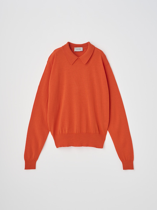 ボタンレス長袖ニットポロシャツ | A4780 | 30G 詳細画像 HARDWICK ORANGE 1