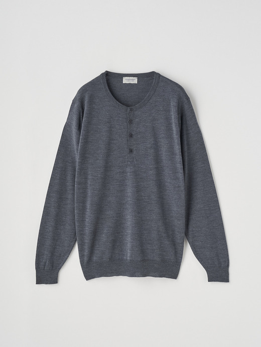 ヘンリーネック長袖ニットプルオーバー | A4786 | 30G MODERN FIT 詳細画像 CHARCOAL 2