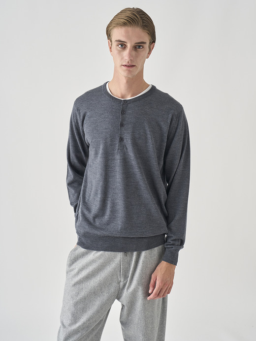 ヘンリーネック長袖ニットプルオーバー | A4786 | 30G MODERN FIT 詳細画像 CHARCOAL 3