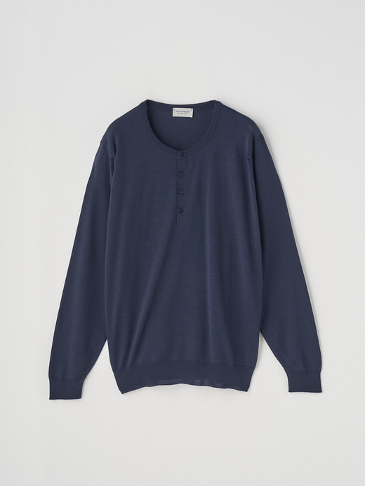 ヘンリーネック長袖ニットプルオーバー | A4786 | 30G MODERN FIT 詳細画像 MIDNIGHT 2