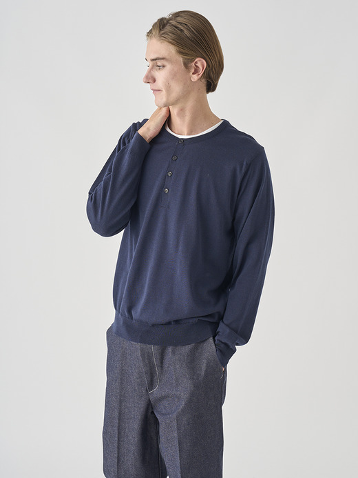 ヘンリーネック長袖ニットプルオーバー | A4786 | 30G MODERN FIT 詳細画像 MIDNIGHT 5