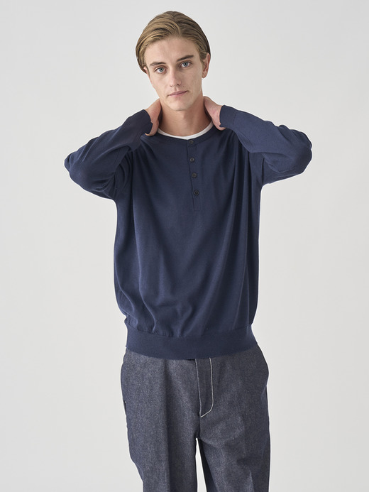 ヘンリーネック長袖ニットプルオーバー | A4786 | 30G MODERN FIT 詳細画像 MIDNIGHT 8