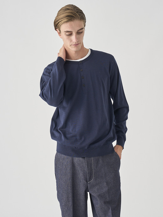 ヘンリーネック長袖ニットプルオーバー | A4786 | 30G MODERN FIT 詳細画像 MIDNIGHT 9