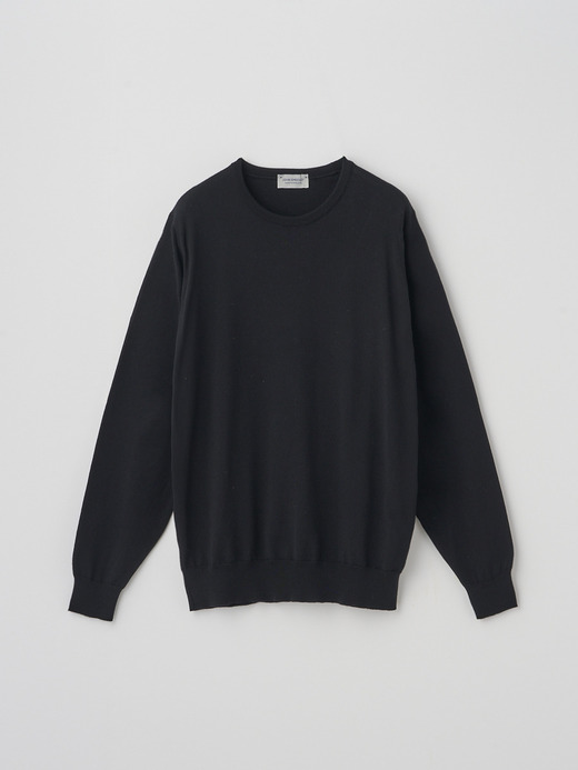 クルーネック長袖ニットプルオーバー | A4787 | 24G MODERN FIT 詳細画像 BLACK 1
