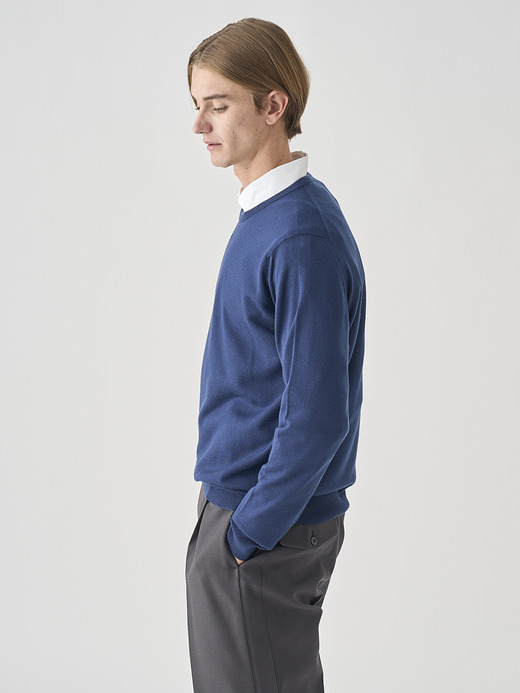 クルーネック長袖ニットプルオーバー | A4787 | 24G MODERN FIT 詳細画像 HEMINGWAY BLUE 4