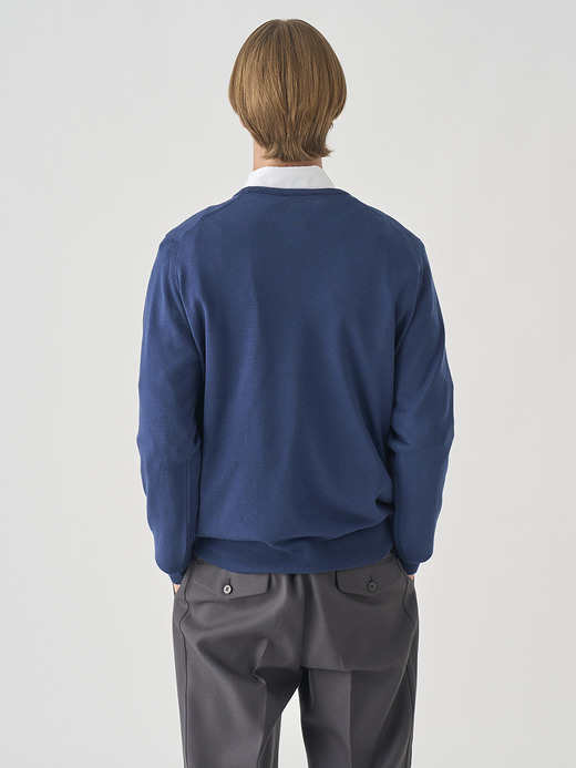 クルーネック長袖ニットプルオーバー | A4787 | 24G MODERN FIT 詳細画像 HEMINGWAY BLUE 5