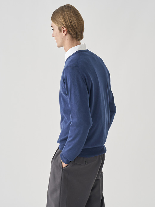 クルーネック長袖ニットプルオーバー | A4787 | 24G MODERN FIT 詳細画像 HEMINGWAY BLUE 6