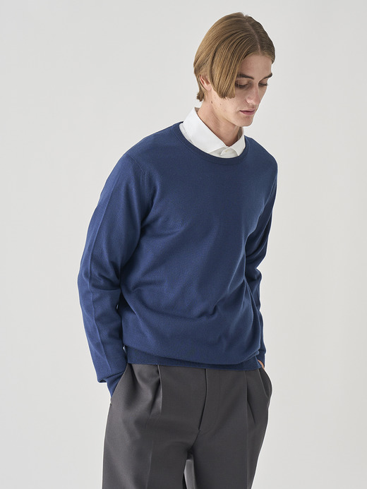 クルーネック長袖ニットプルオーバー | A4787 | 24G MODERN FIT 詳細画像 HEMINGWAY BLUE 7