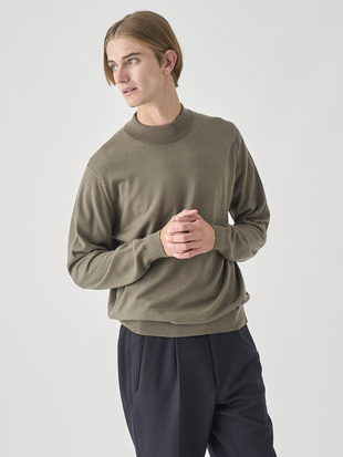 モックネック長袖ニットプルオーバー | A4788 | 24G MODERN FIT